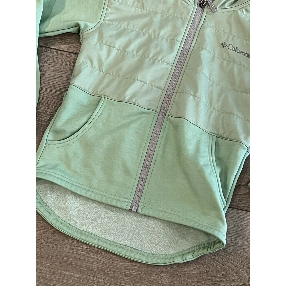Columbia‎ Jacket Girls Size Small Green Full Zip Hooded with Pockets
